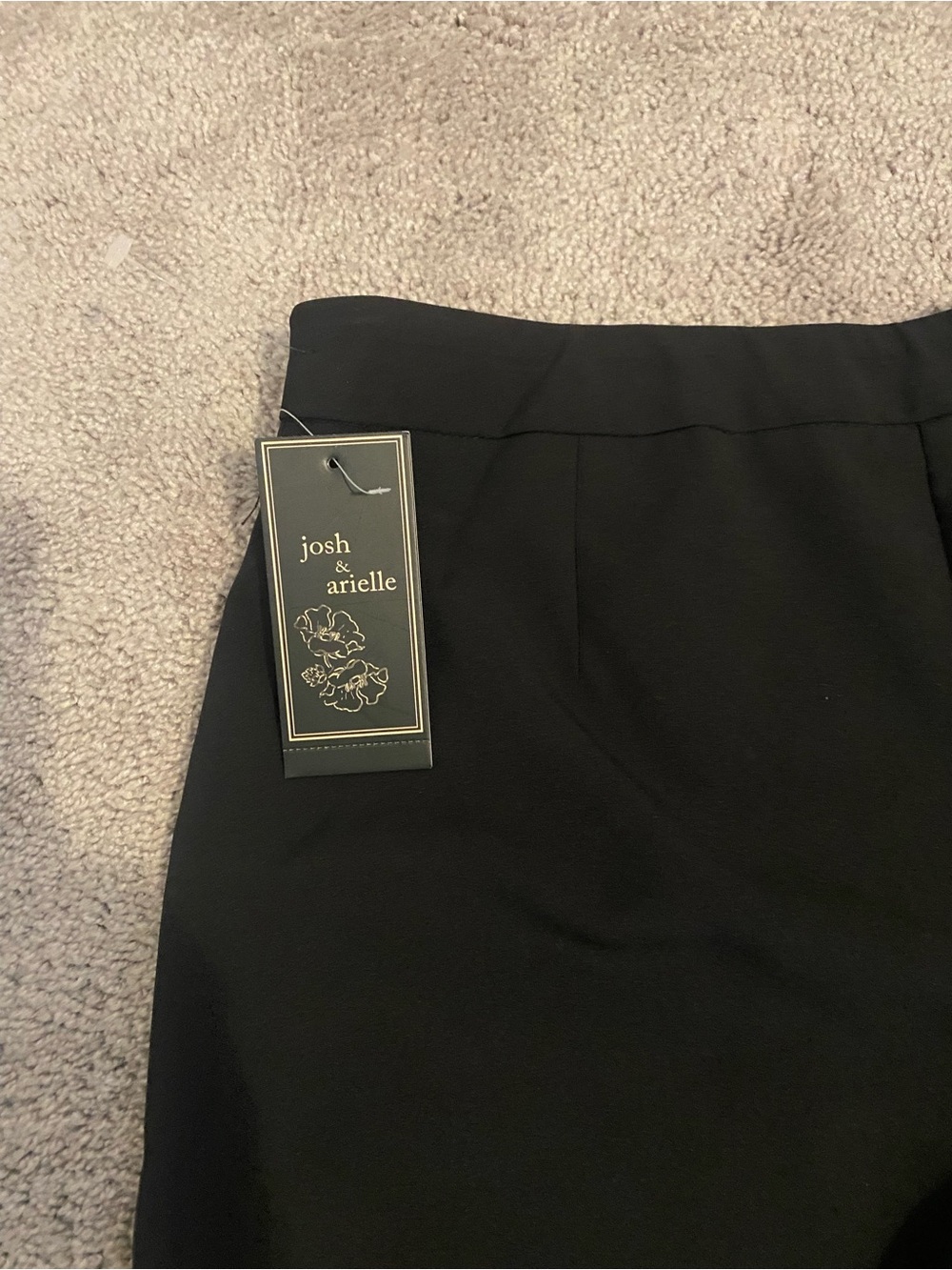 Classic Black Pants with Clean Seam Detailing. Silver grommets around bottom. - Picture 5 of 5